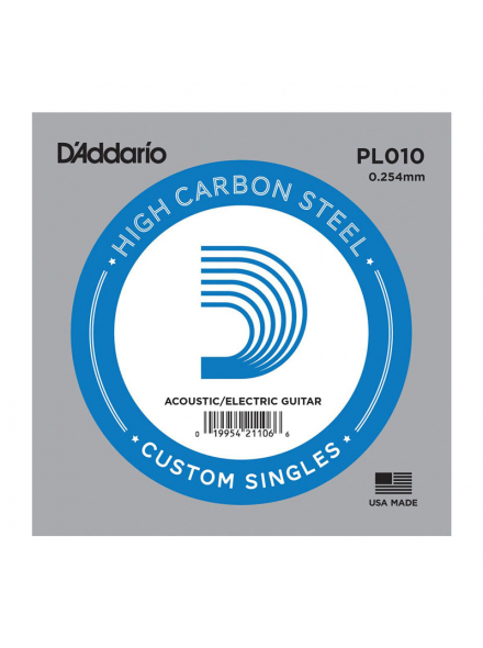 Струна для гітари D'ADDARIO PL010 PLAIN STEEL 010 0