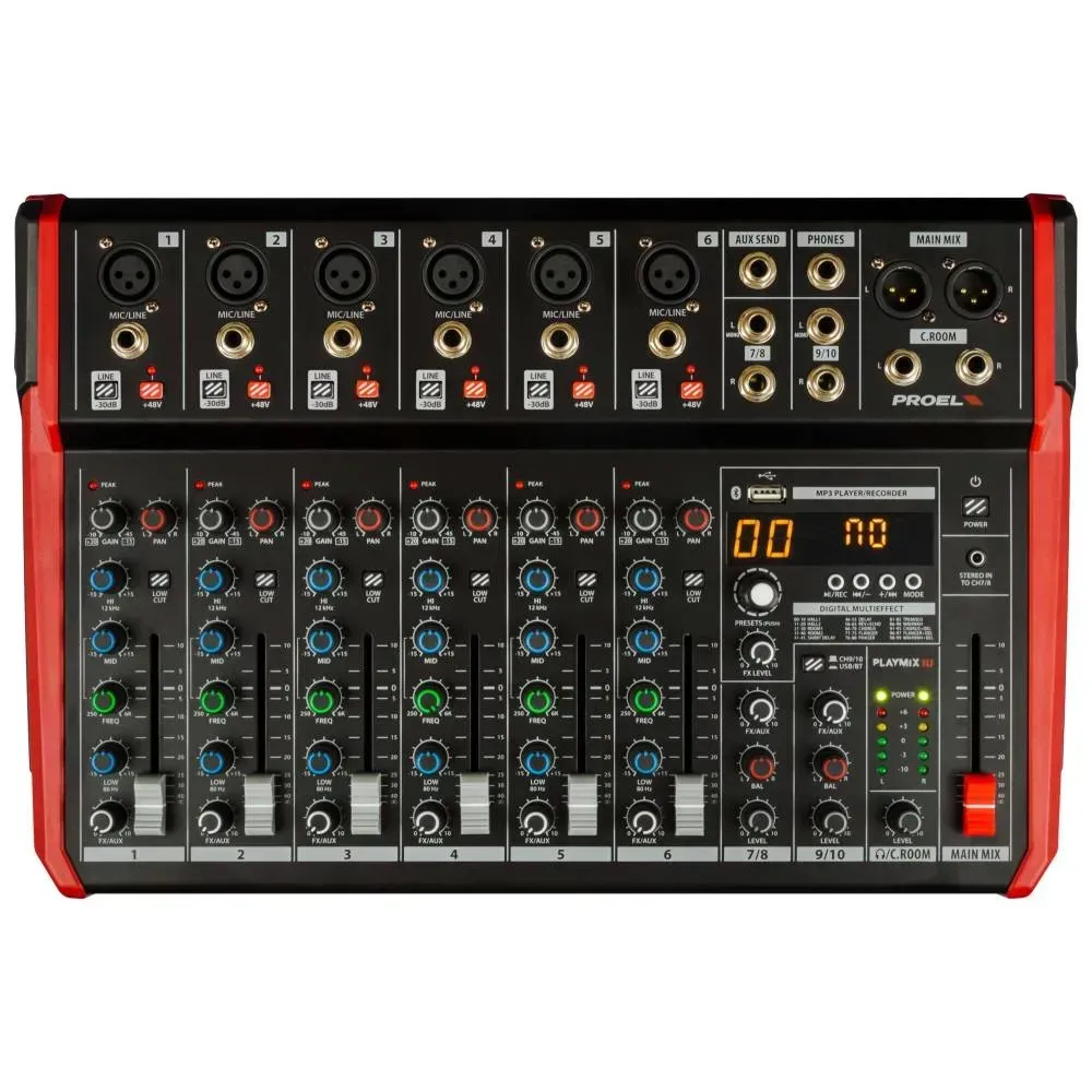 Мікшерний пульт PROEL PLAYMIX10 з Bluetooth і DSP 10-канальний 0