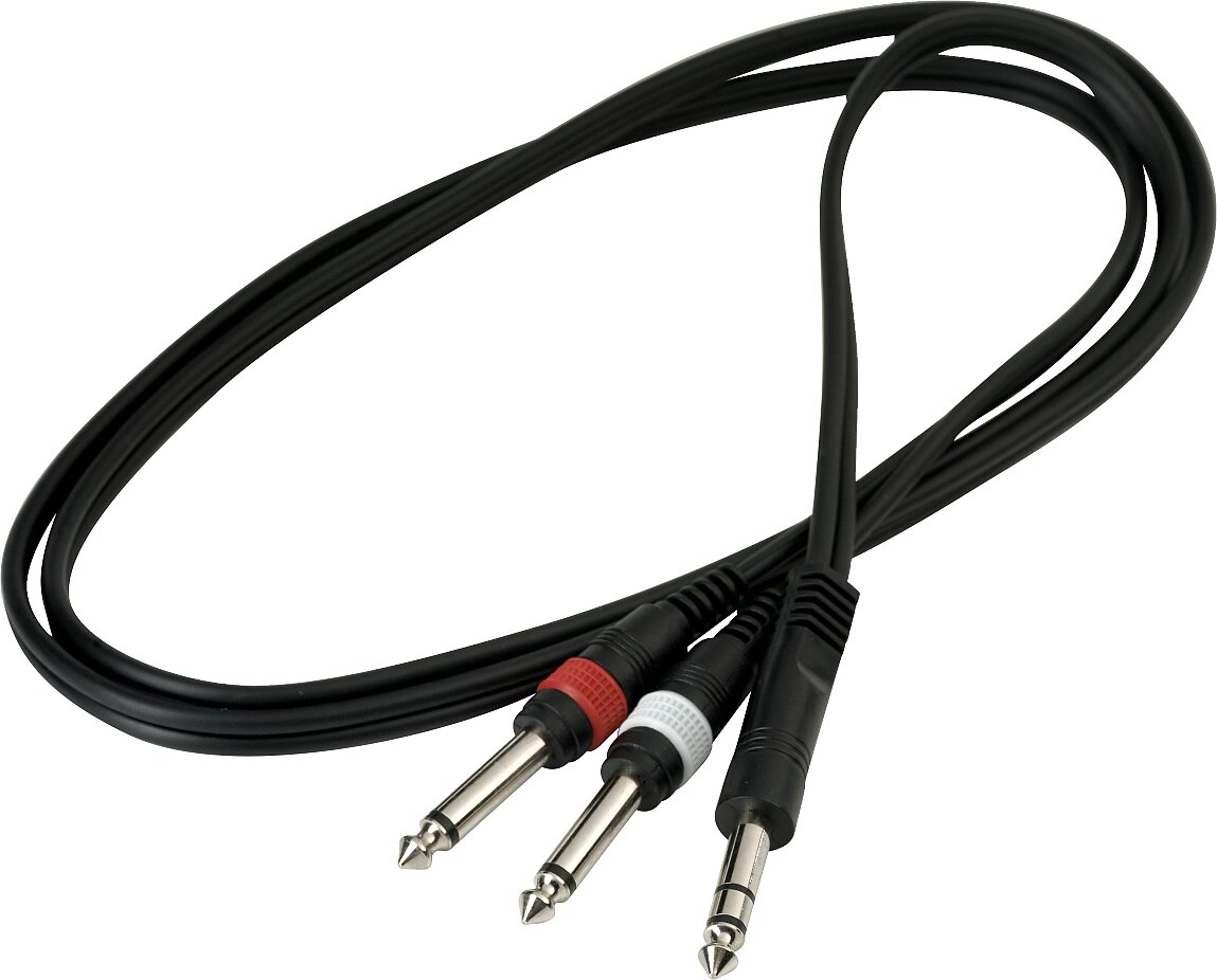 Готовий інсертний кабель ROCKCABLE RCL20922 D4 PATCH CABLE - TRS JACK TO 2 X TS JACK (1.5M) 0